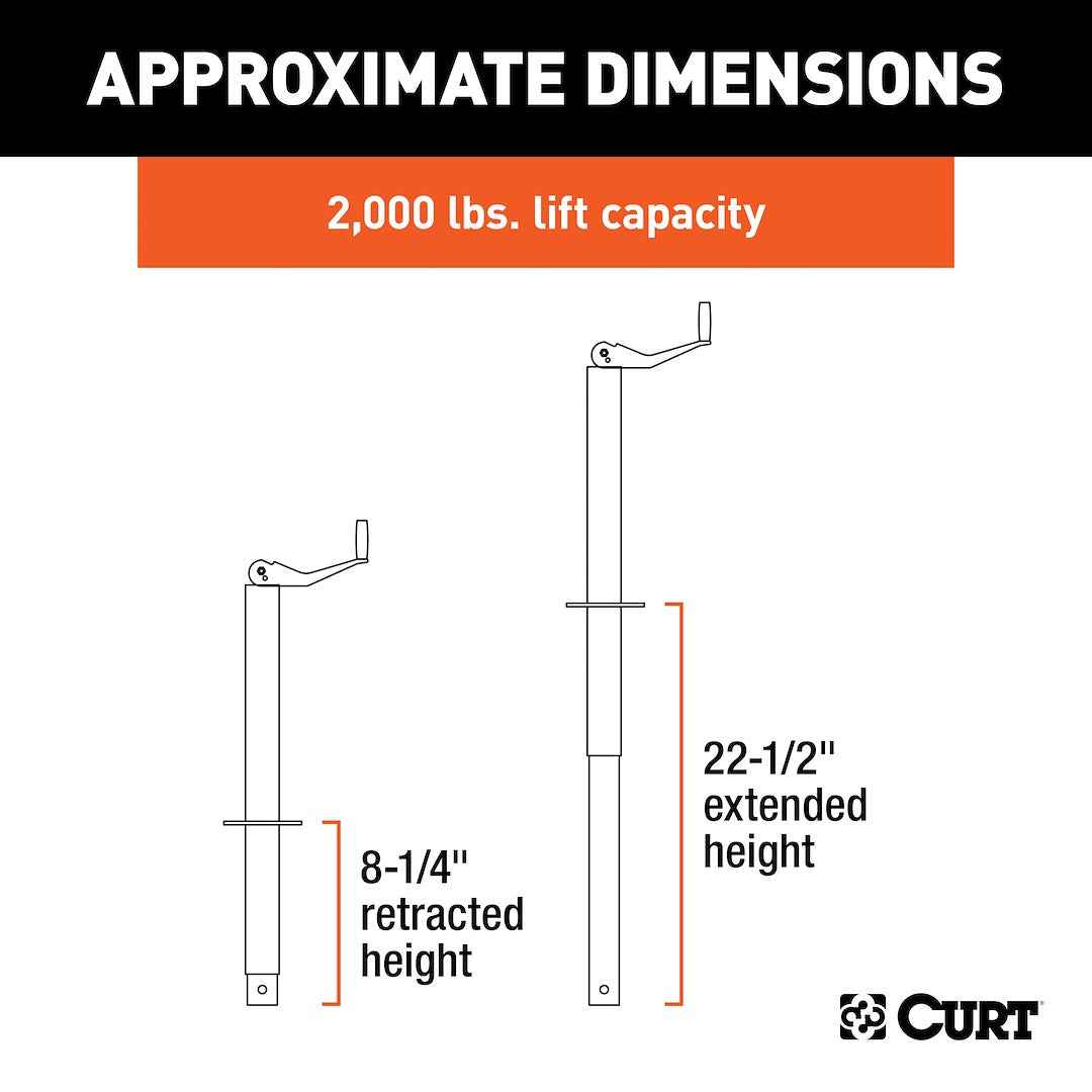 CURT Topwind Tongue Jack - 1200 lb – 28200
