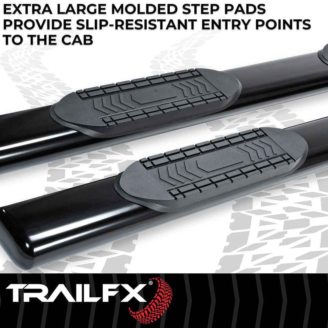 TrailFX 6 in Oval Nerf Step Bars - Black, 300 lb – A8221B