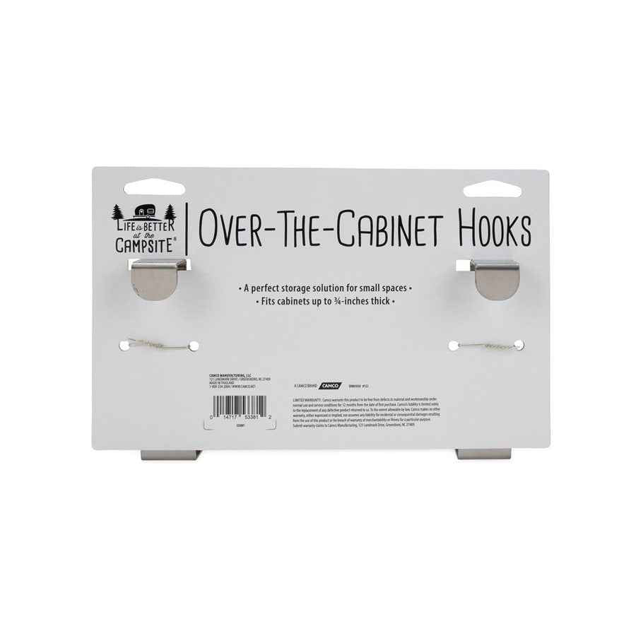 Camco 53381 Campsite Over-Cabinet Two-Hook Towel Rack