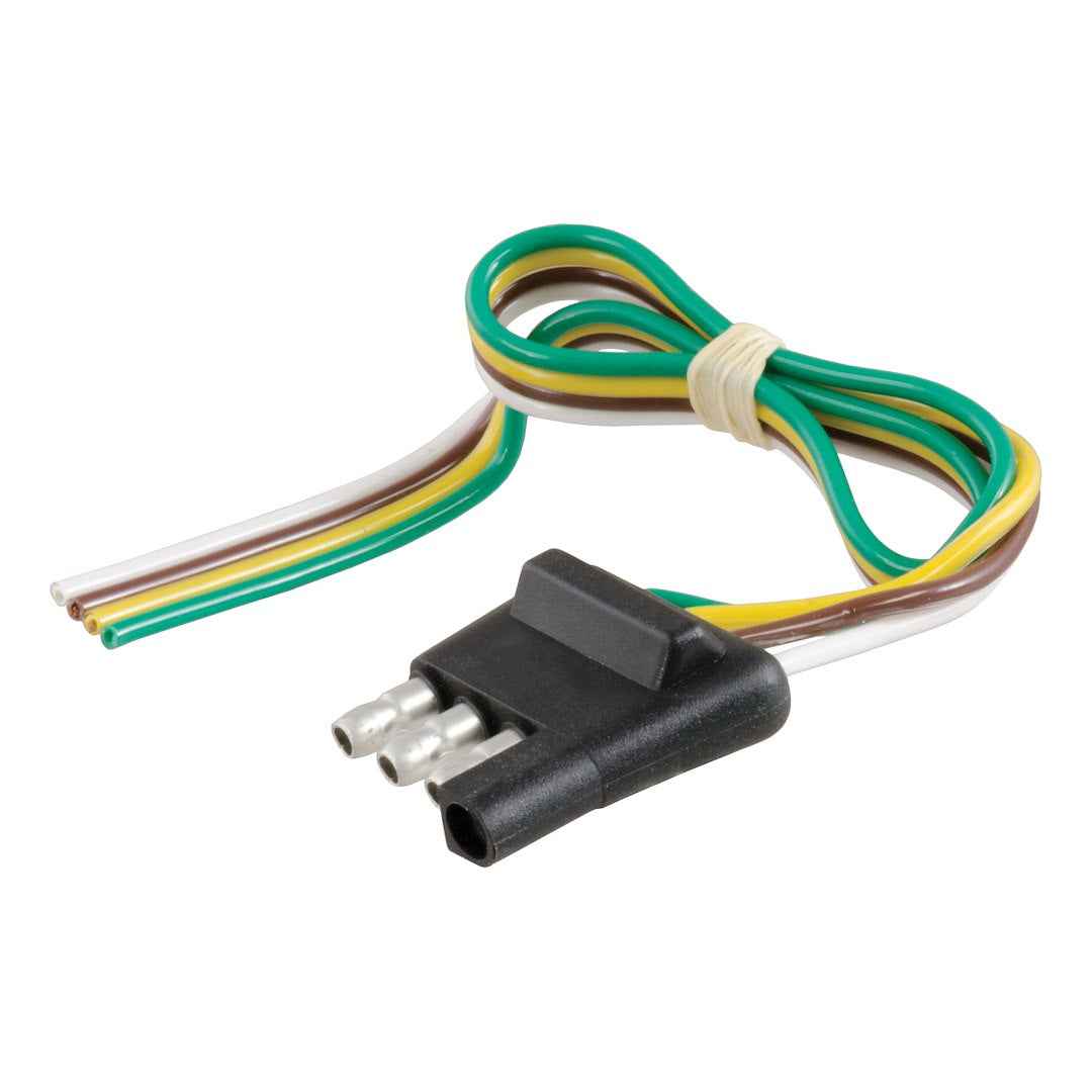 CURT 58031 12-Inch Color-Coded Trailer 4-Way Flat Plug