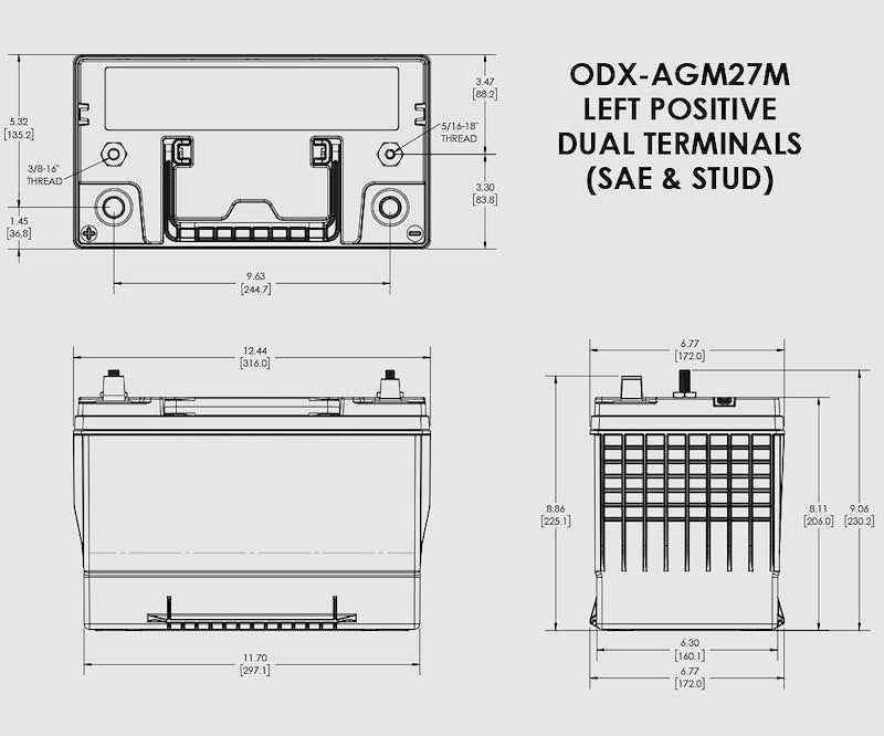 Odyssey Battery ODX-AGM27M Odyssey AGM Starting Battery Group 27 12V 930 CCA Marine – image 7