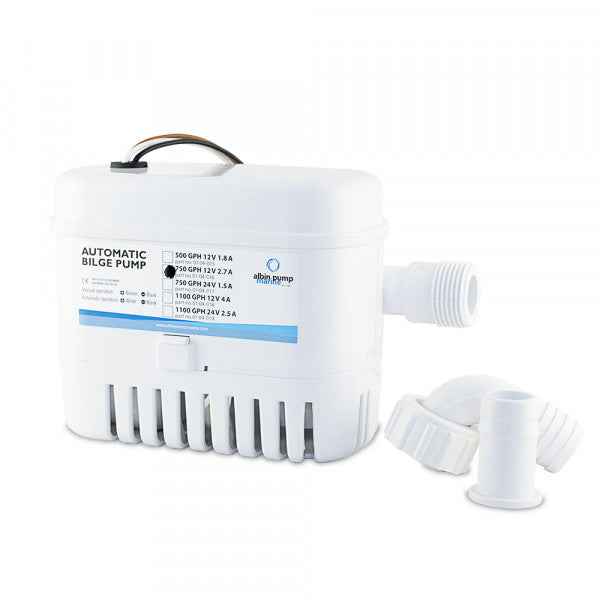 Albin 01-04-016 Automatic 750-GPH Bilge Pump, 12V