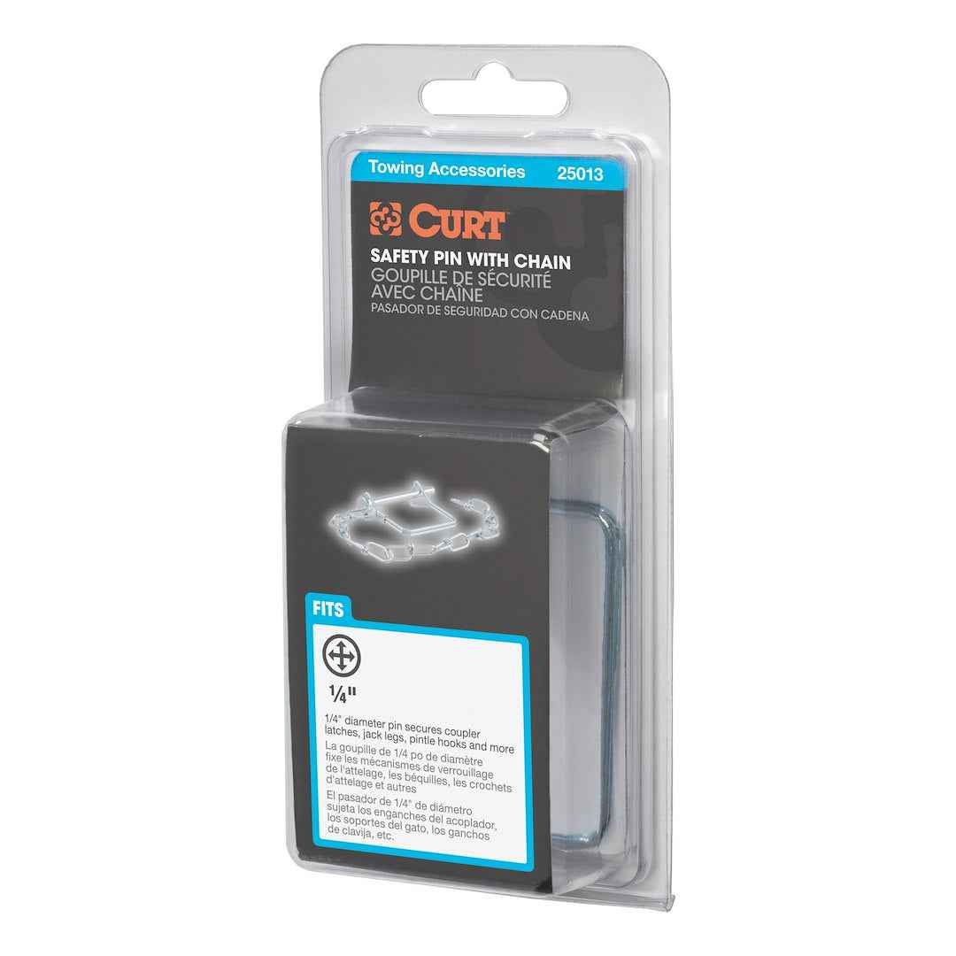 CURT 25013 Chained 1/4-Inch Coupler Safety Pin
