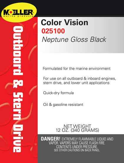 Moeller 025100 Neptune Gloss Black Marine Engine Finish, 12-Ounce