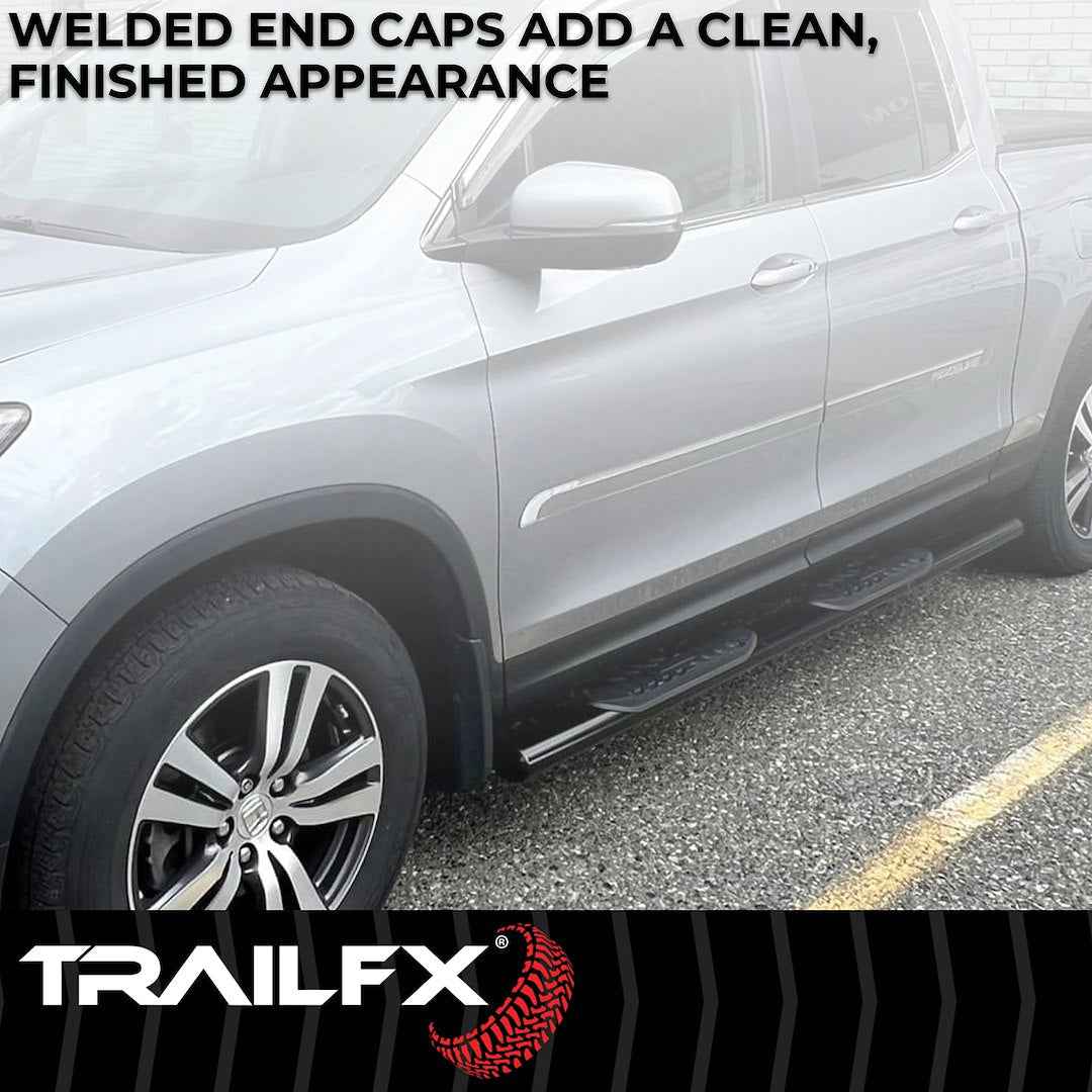 TrailFX 4 in Oval Nerf Step Bars - Black, 300 lb – A1528B