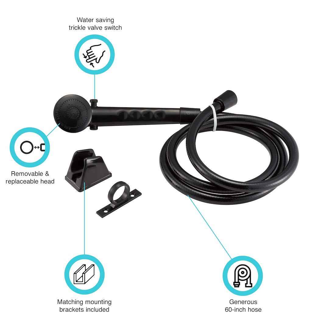 Dura Faucet Handheld Shower Kit - Black – DF-SA130-BK
