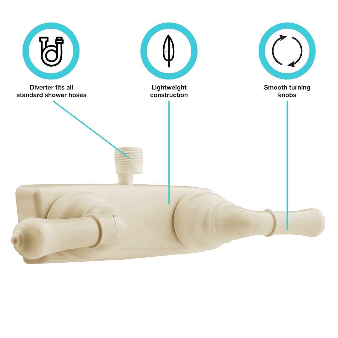 Dura Faucet Shower Valve - 4 in Centers, Bisque Parchment – DF-SA100C-BQ