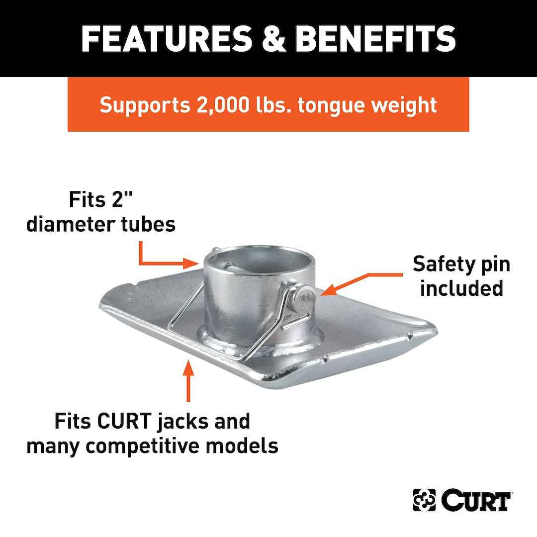 CURT 28272 Pin-On 2,000-lb Steel Jack Foot