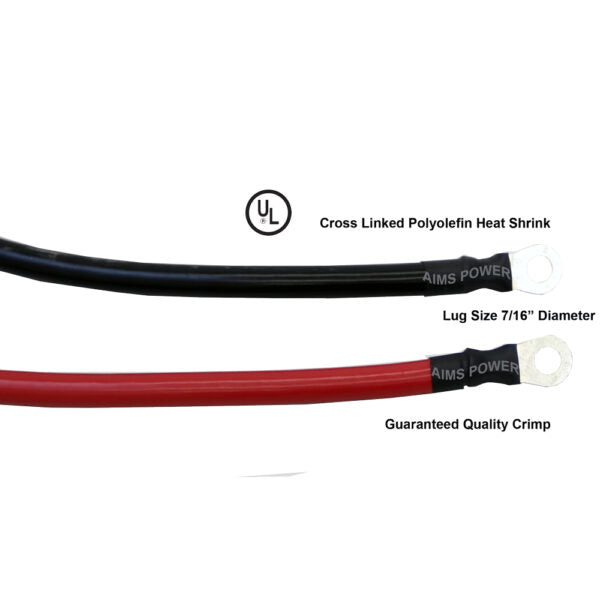 AIMS Power 1001661 1/0 AWG 8-Foot Inverter Cable Set - image 2