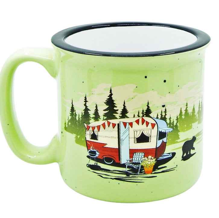 Camp Casual CC004G Beary Green 15-oz Ceramic Travel Mug