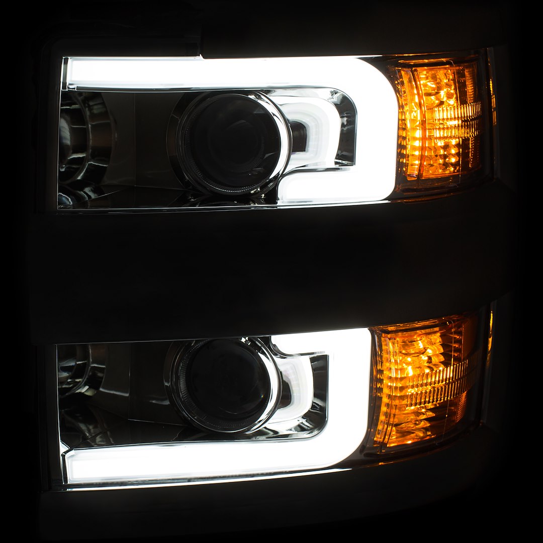 ANZO USA 111366 Silver Square Plank Projector Headlight Pair - image 3
