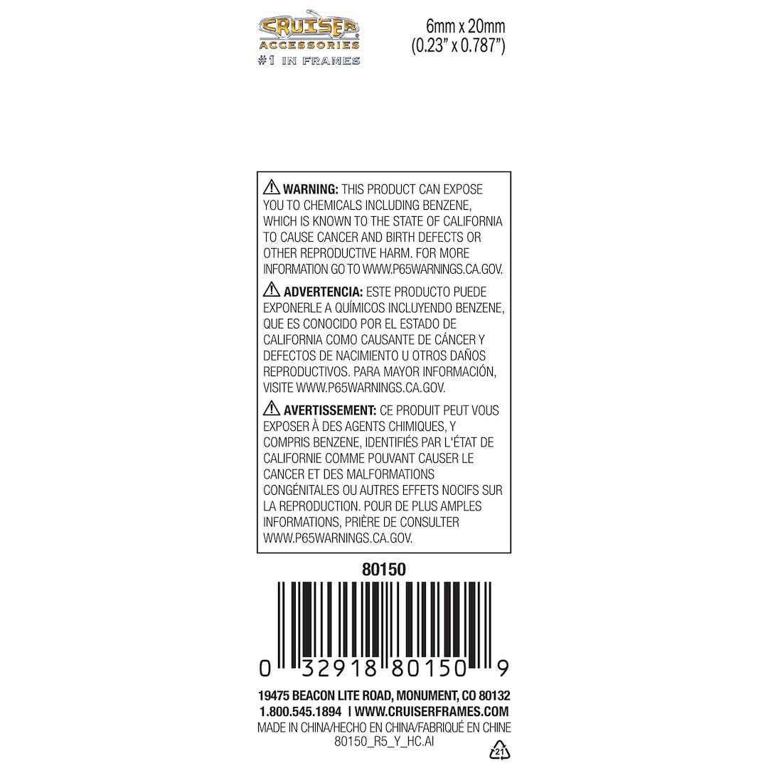 Cruiser 80150 Matte Black 6-by-20-mm Nylon Plate Fasteners