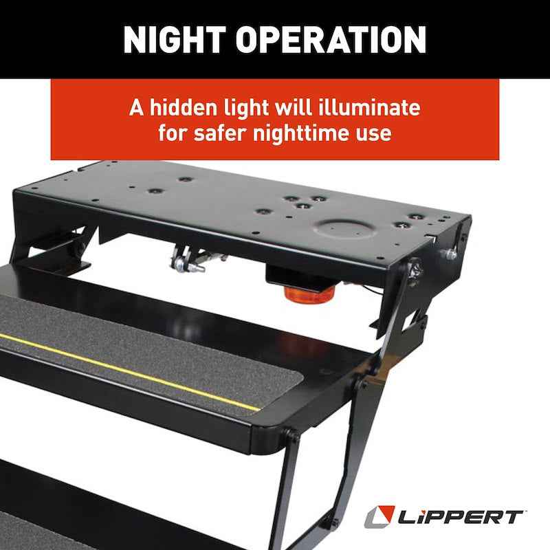 Lippert Components 3694042 Kwikee Electric Triple RV Entry Step, 24” Series 23 – image 3