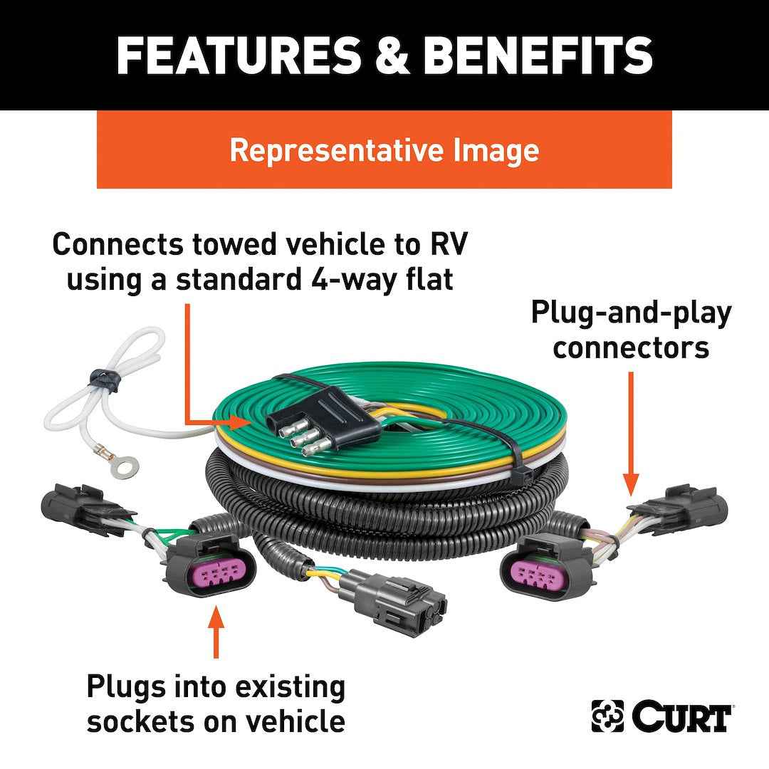 CURT Towed Vehicle Wiring Kit - Plug-And-Play – 58985