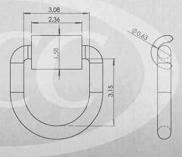 Pacific Cargo DR062 Black Forged Tie-Down D-Ring, 6,200 lb