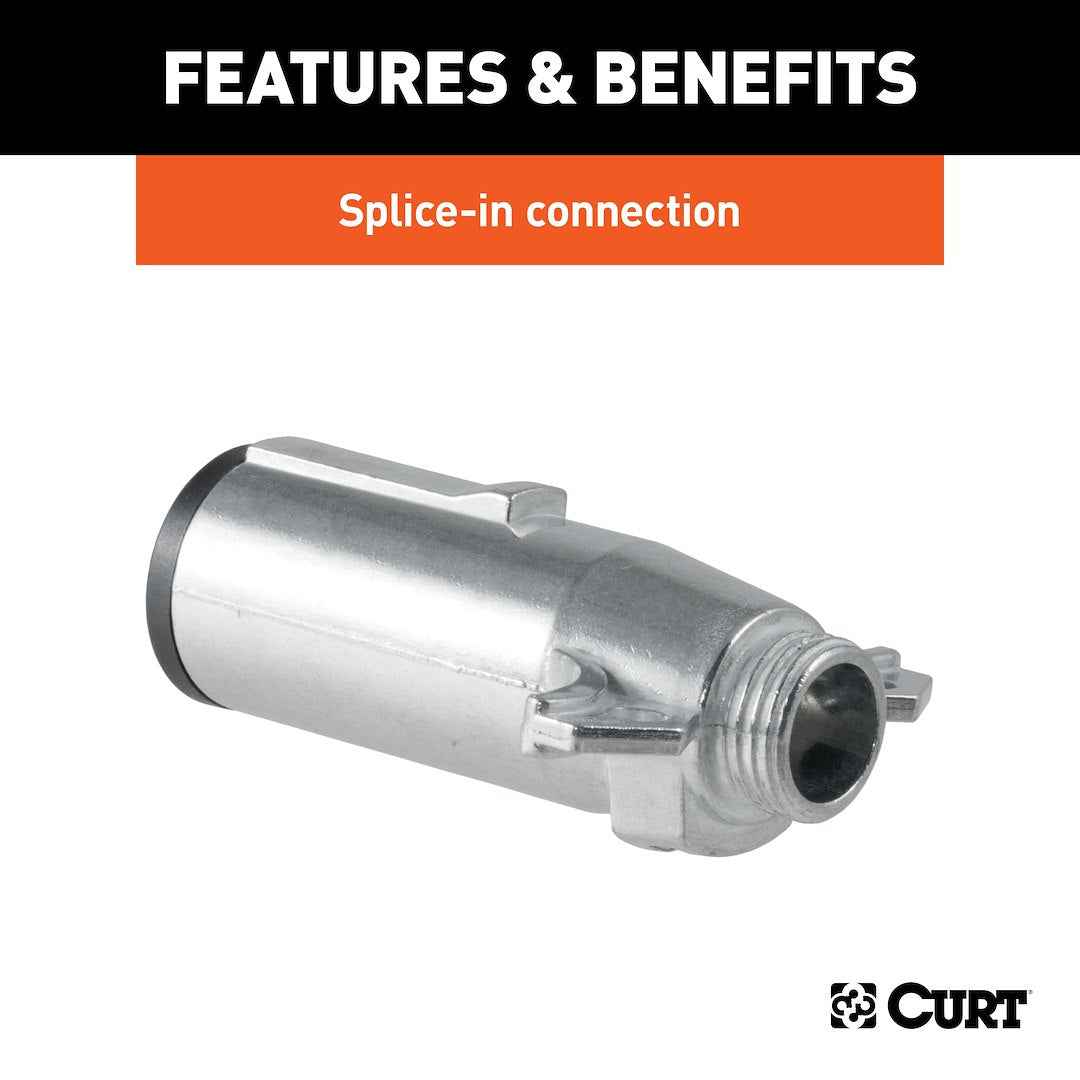 CURT 7-Way Round Trailer Plug with Spring – 58180