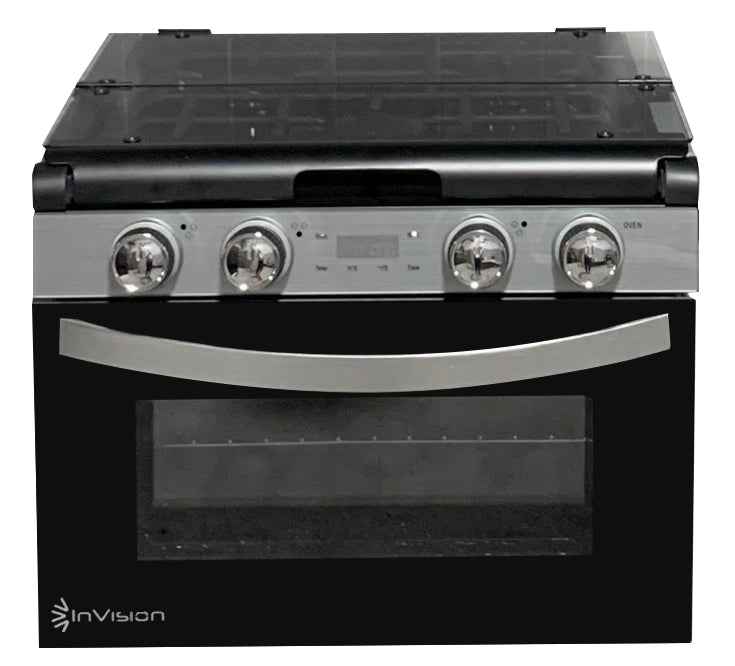 Invision 480-2730 RV Propane Range Stove 3 Burner With Oven, Black – image 4