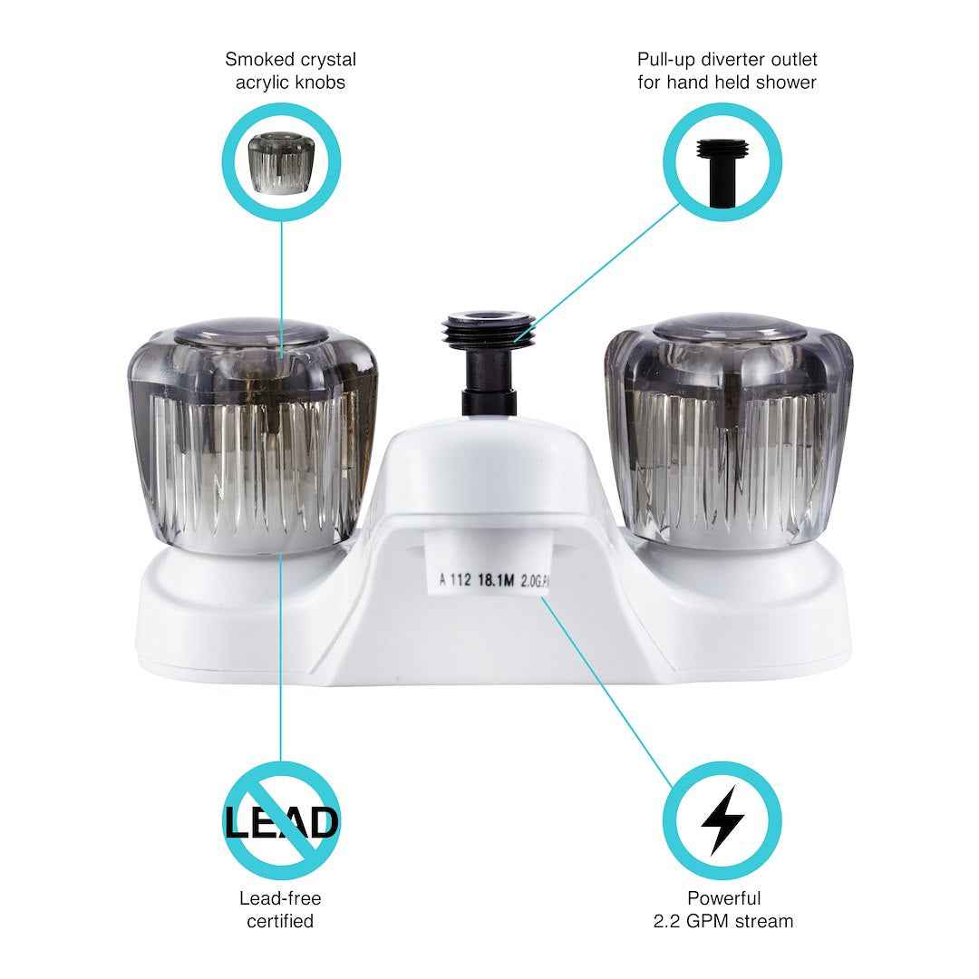 Dura Faucet Lavatory Faucet - White – DF-PL720S-WT
