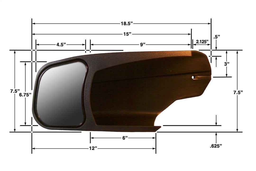 CIPA USA Exterior Towing Mirror - Add-On To Original Mirror – 10952