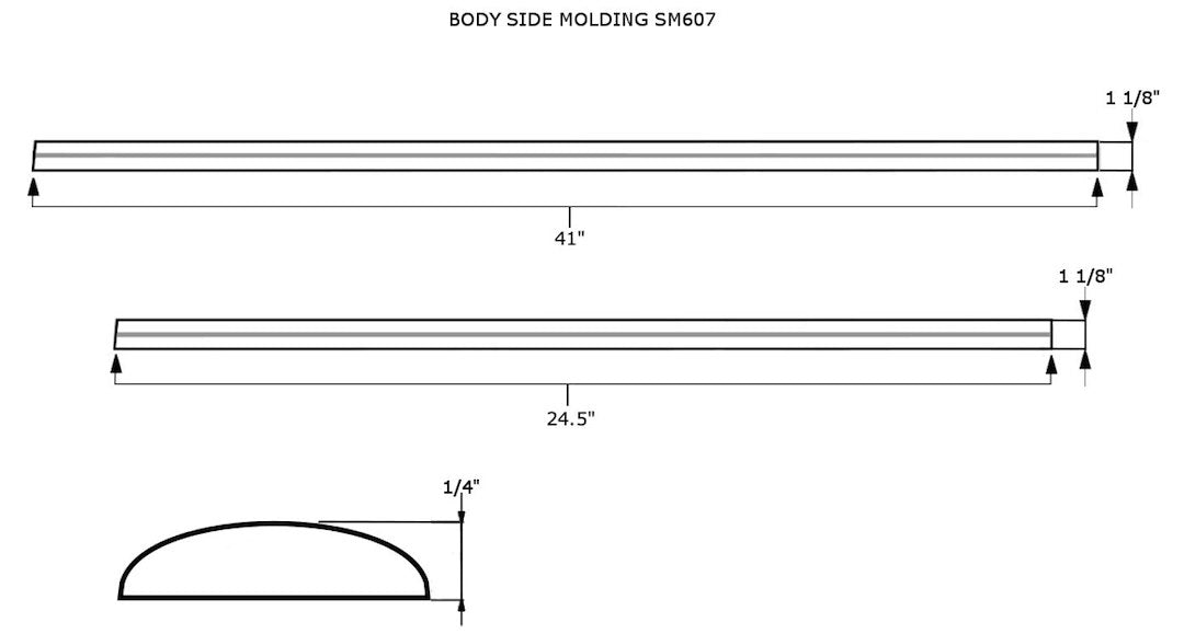 Coast To Coast SM607 Four-Piece 1-1/8-in Body-Side Trim - image 2
