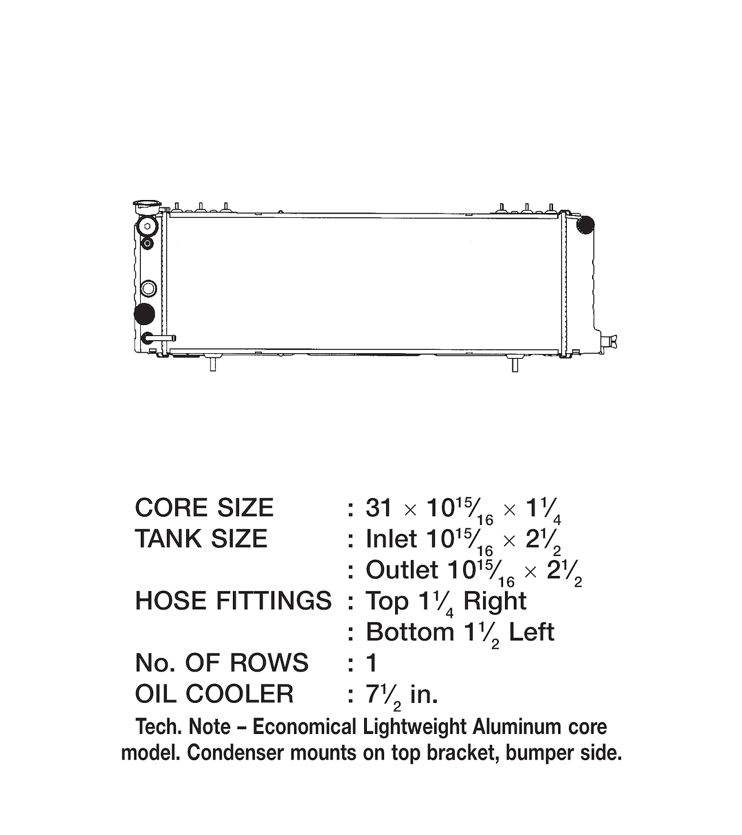 CSF 3251 Cherokee Replacement Radiator - image 2