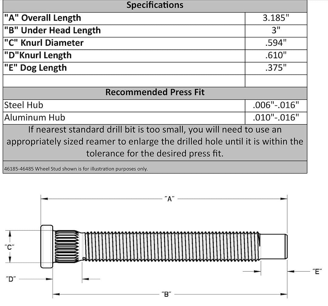 Moroso Performance 46185 Ford Wheel Studs