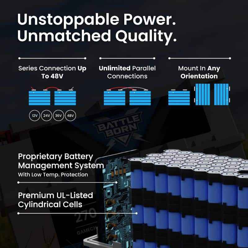 Battle Born Batteries BBGC3IH 12V GC3 Lithium Deep Cycle RV Battery 270Ah Heated Smart – image 9