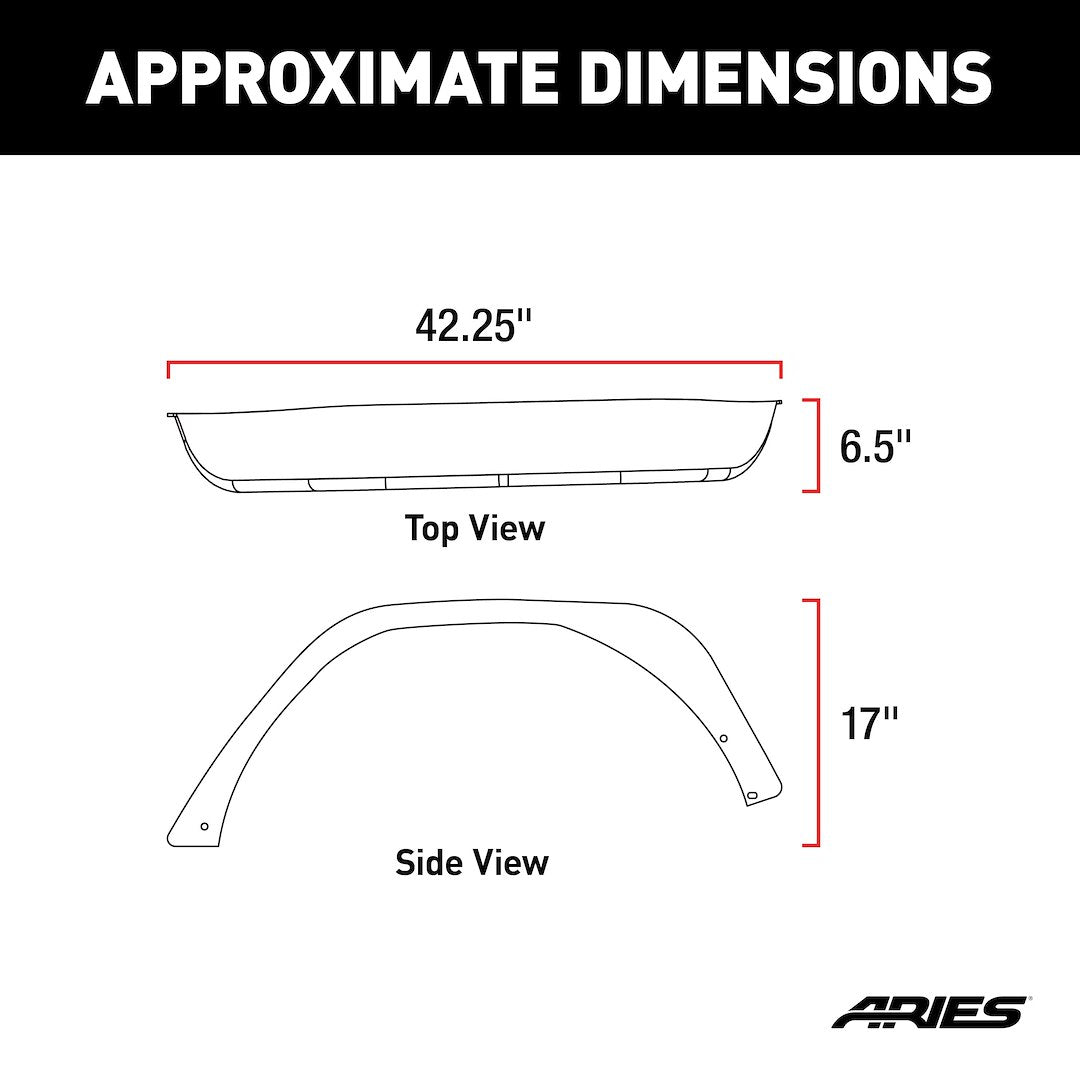 Aries 2500213 Jeep JL Carbide Rear Aluminum Flare Pair - image 2