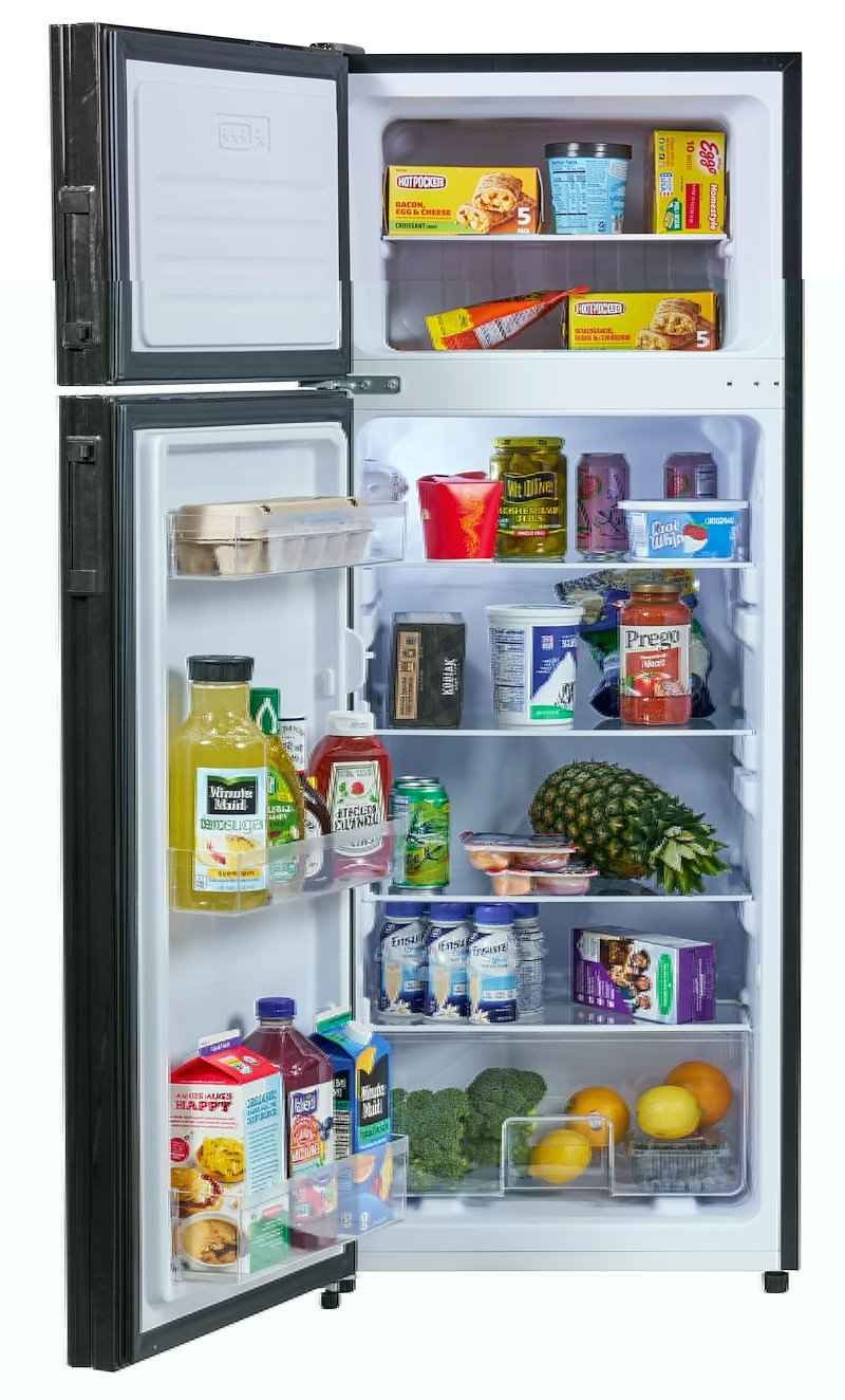 Invision 180-2742 12V RV Fridge 7.7 Cu Ft, Black, Left Hand Hinge – image 3
