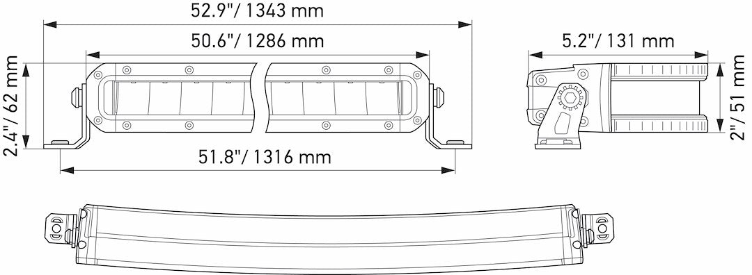 Hella 358197531 Slim Curved Black Magic Tough Bar