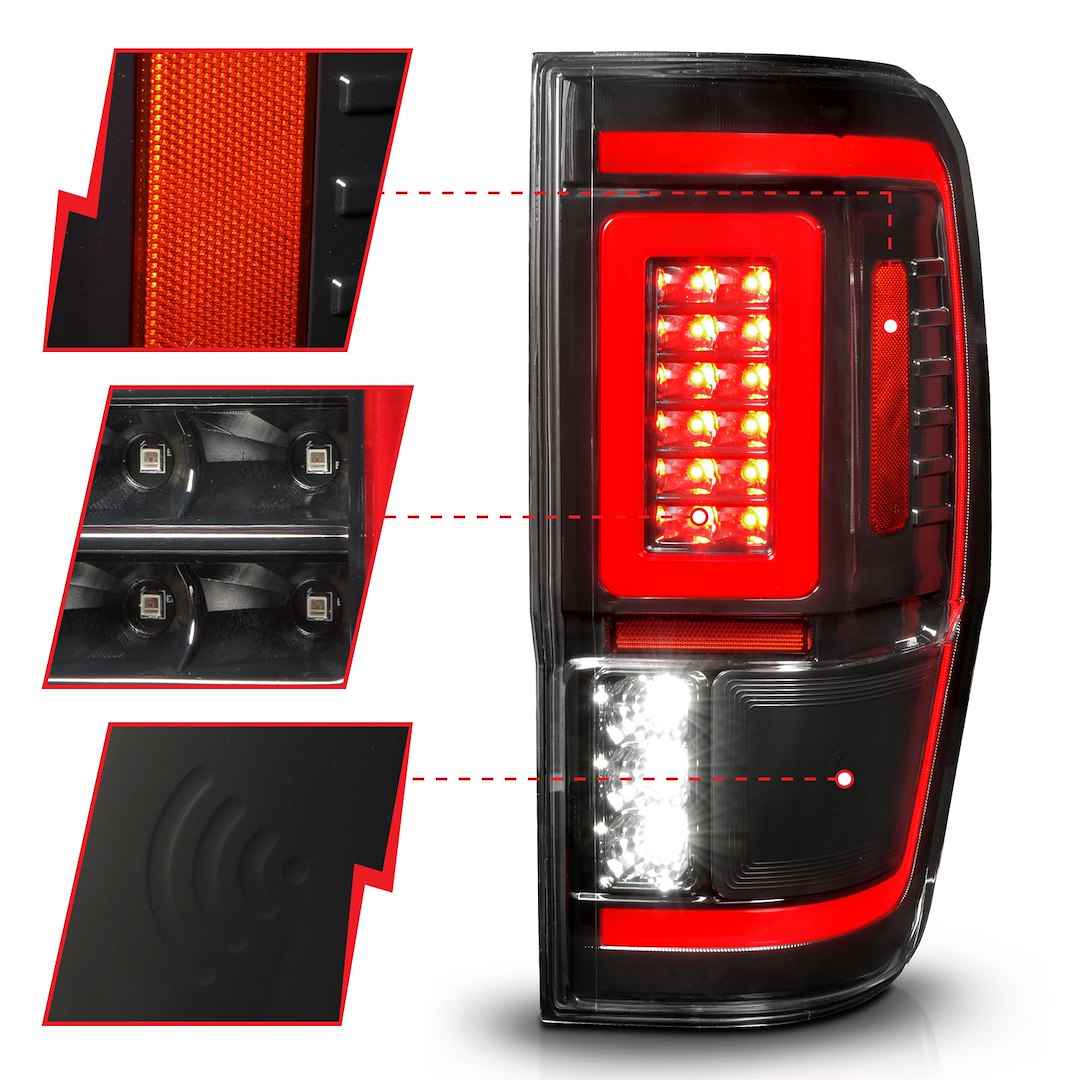 ANZO USA 311446 Ranger Clear LED Tail-Light Pair, Black