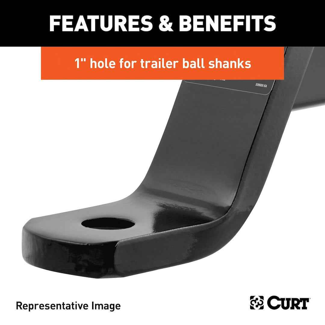 CURT 45230 Ball Mount - 2 in Receiver, 4 in Drop