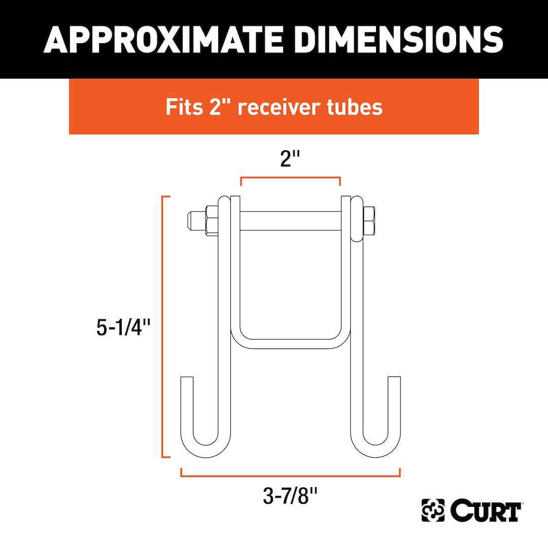 CURT 45806 Bolt-On Safety Chain Holder for 2-Inch Shanks