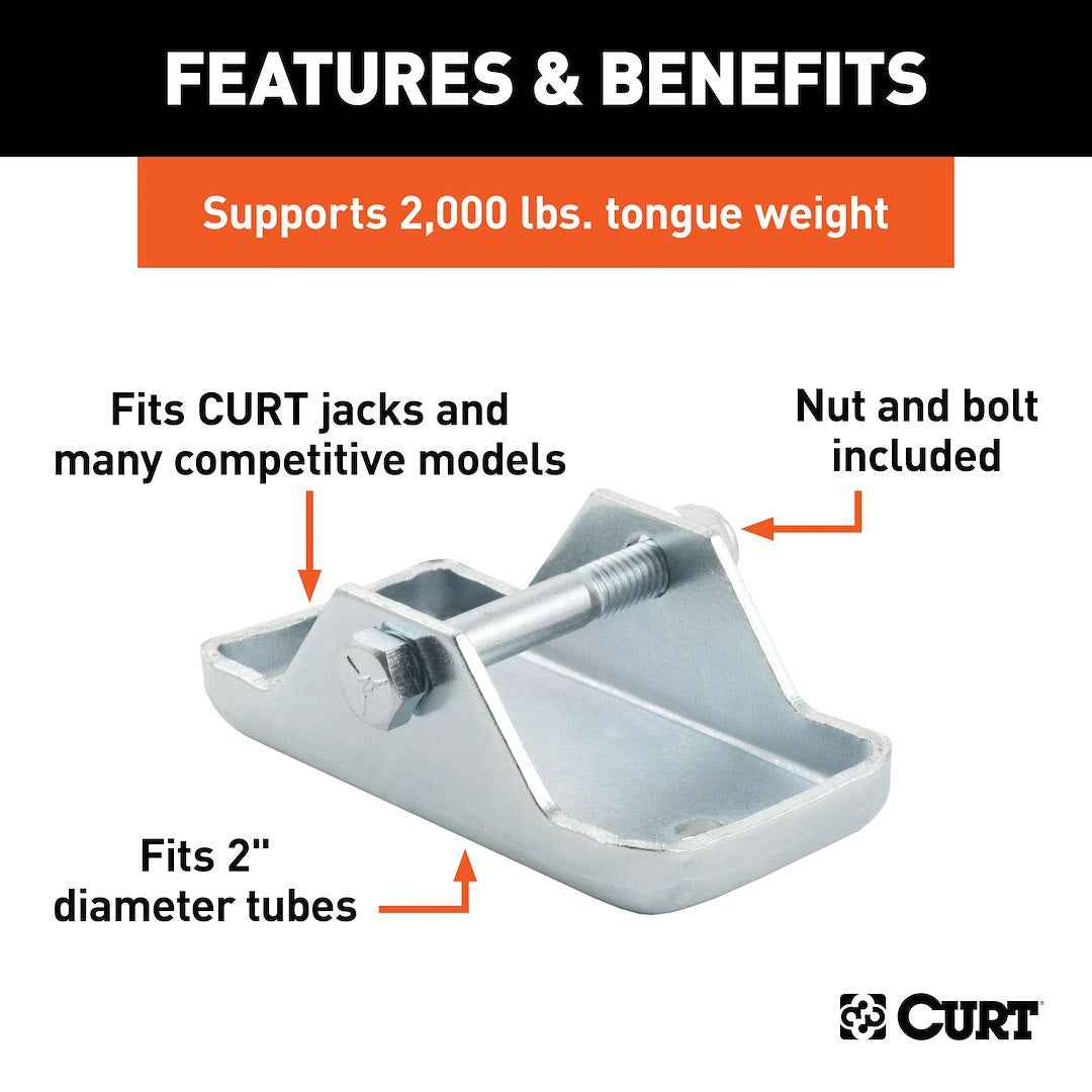 CURT 28270 Bolt-On 2,000-lb Jack Foot for 2-Inch Tube