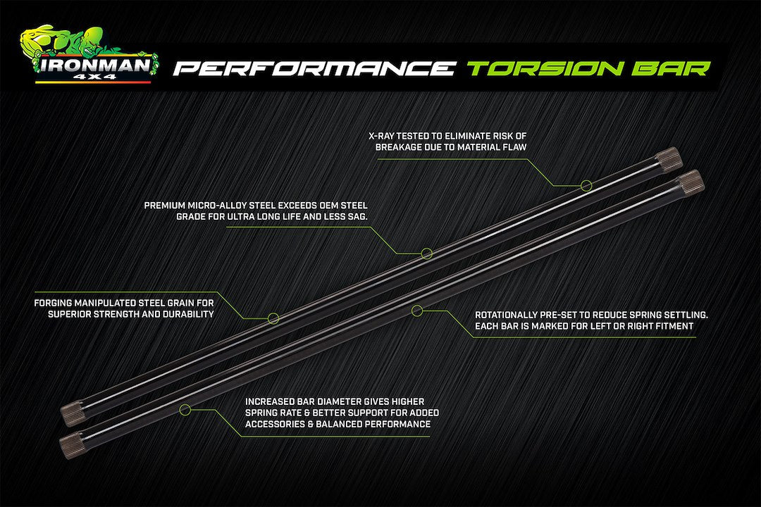 Ironman 4x4 TOY050 Front Suspension Torsion Bars