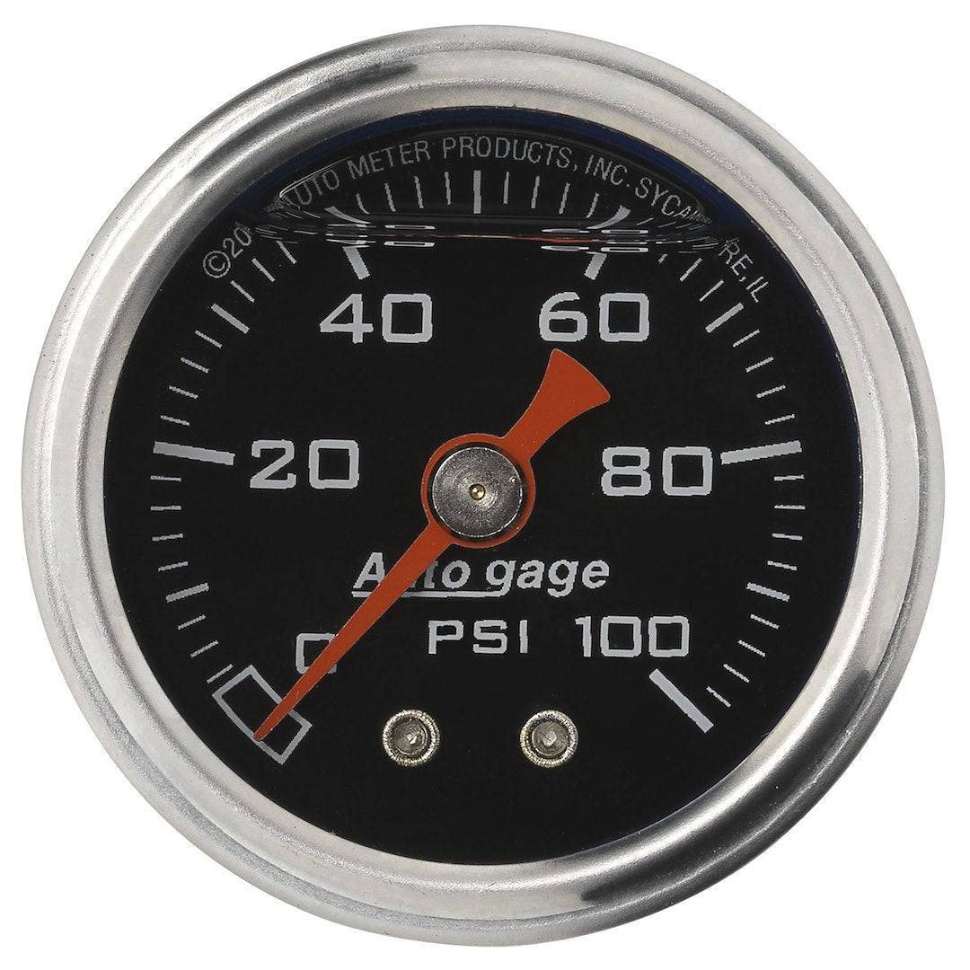 AutoMeter 2174 Auto Gage Black Fuel Gauge, 0–100 PSI - image 3