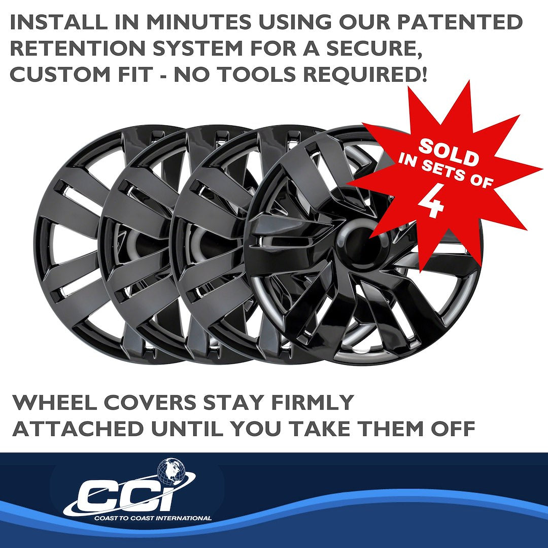 Coast To Coast 53415BLK Fit 15-Inch Gloss Wheel Trim Set - image 5