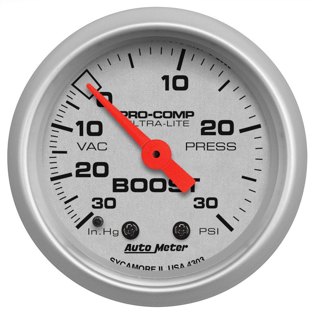 AutoMeter 4303 Ultra-Lite White Vacuum/Boost Gauge - image 1