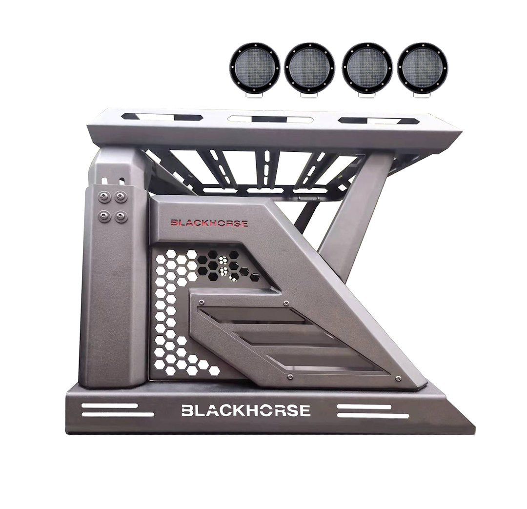 Black Horse Offroad AR2-09BA3-PLFB Armour II Gladiator Bar, Basket and Lights - image 1