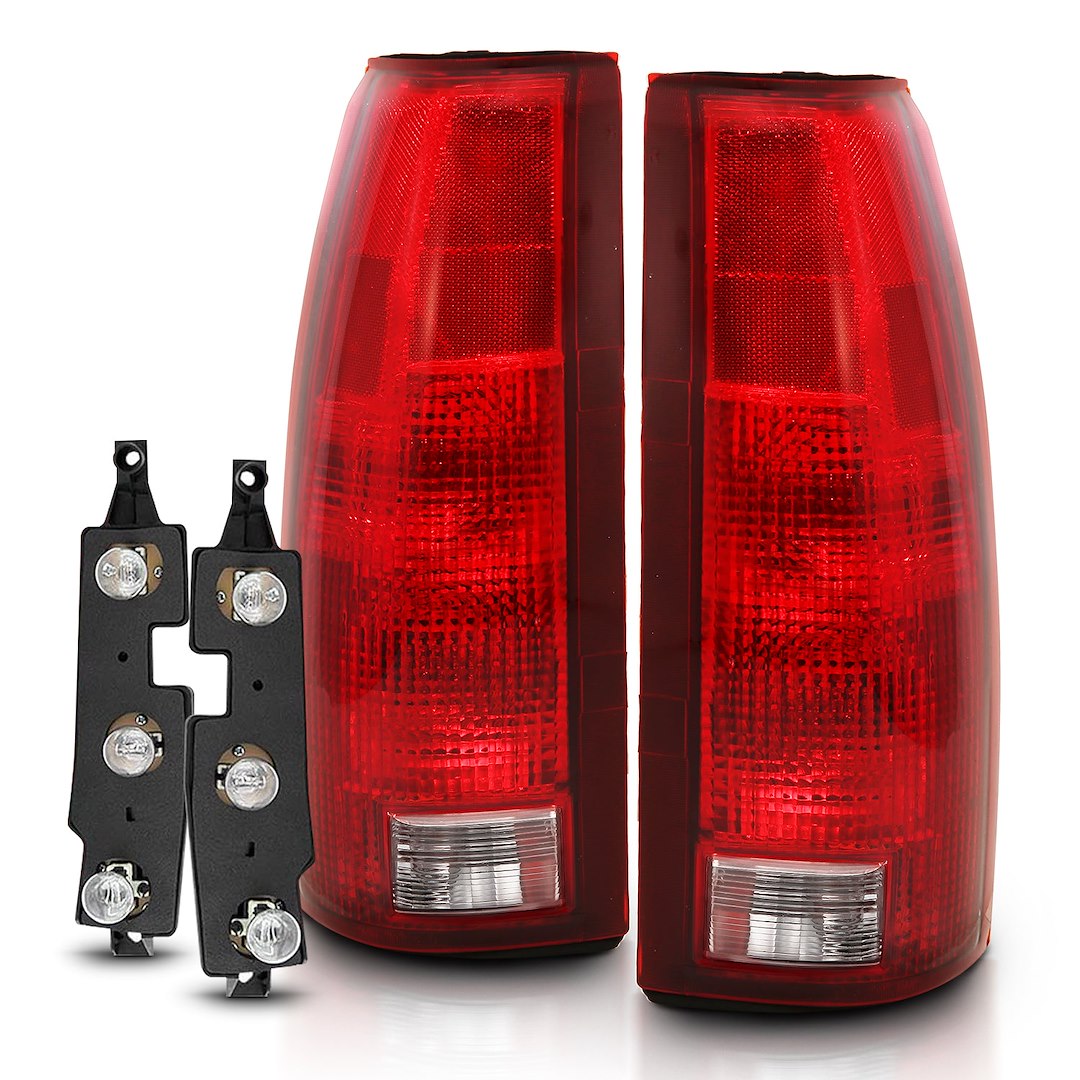 ANZO USA 311300 Silver Incandescent Tail-Light Pair, Red/Clear - image 1