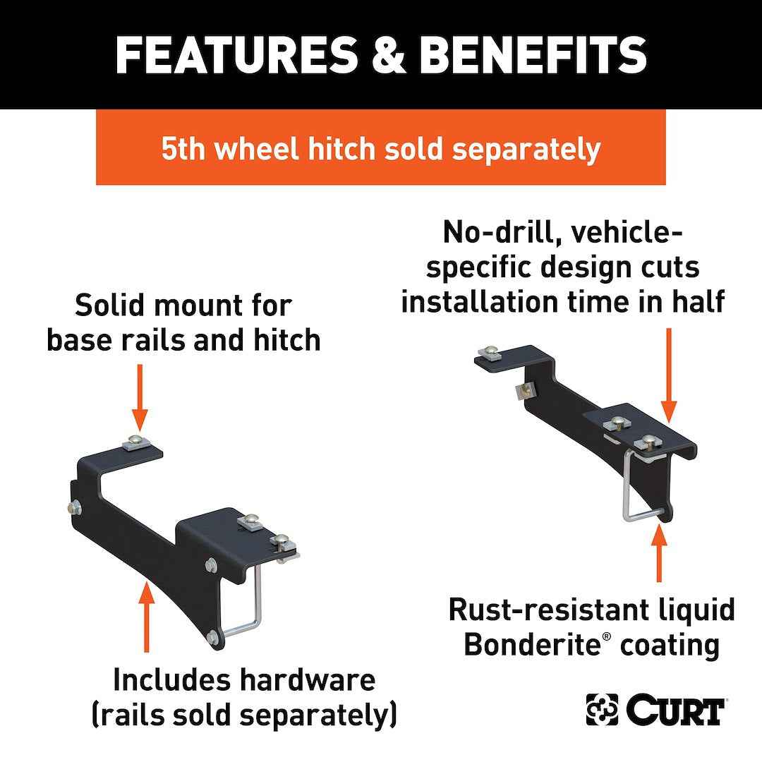 CURT 5th-Wheel Brackets - Chevrolet Silverado 2500 HD – 16429