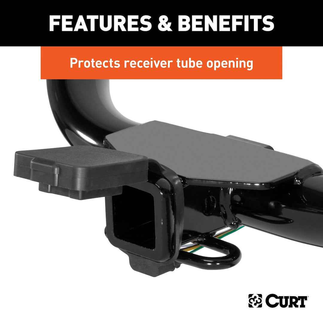 CURT 21728 2-Inch Rubber Receiver Cover with 4-Way Holder
