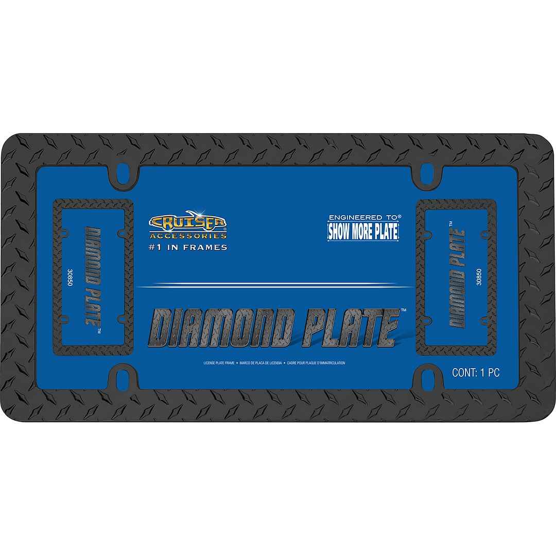 Cruiser License Plate Frame - Diamond Plate, Automotive – 30850