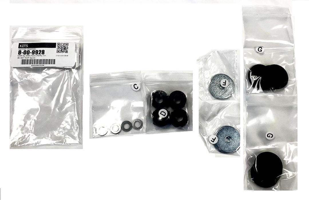 Exposed Rack 8-00-9928 Roof-Rack Bolt Spacers for Top-Off Use