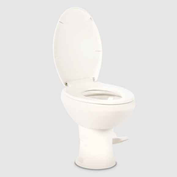 Dometic 9610008281 White Porcelain Pedal-Flush Toilet, 18-Inch Seat