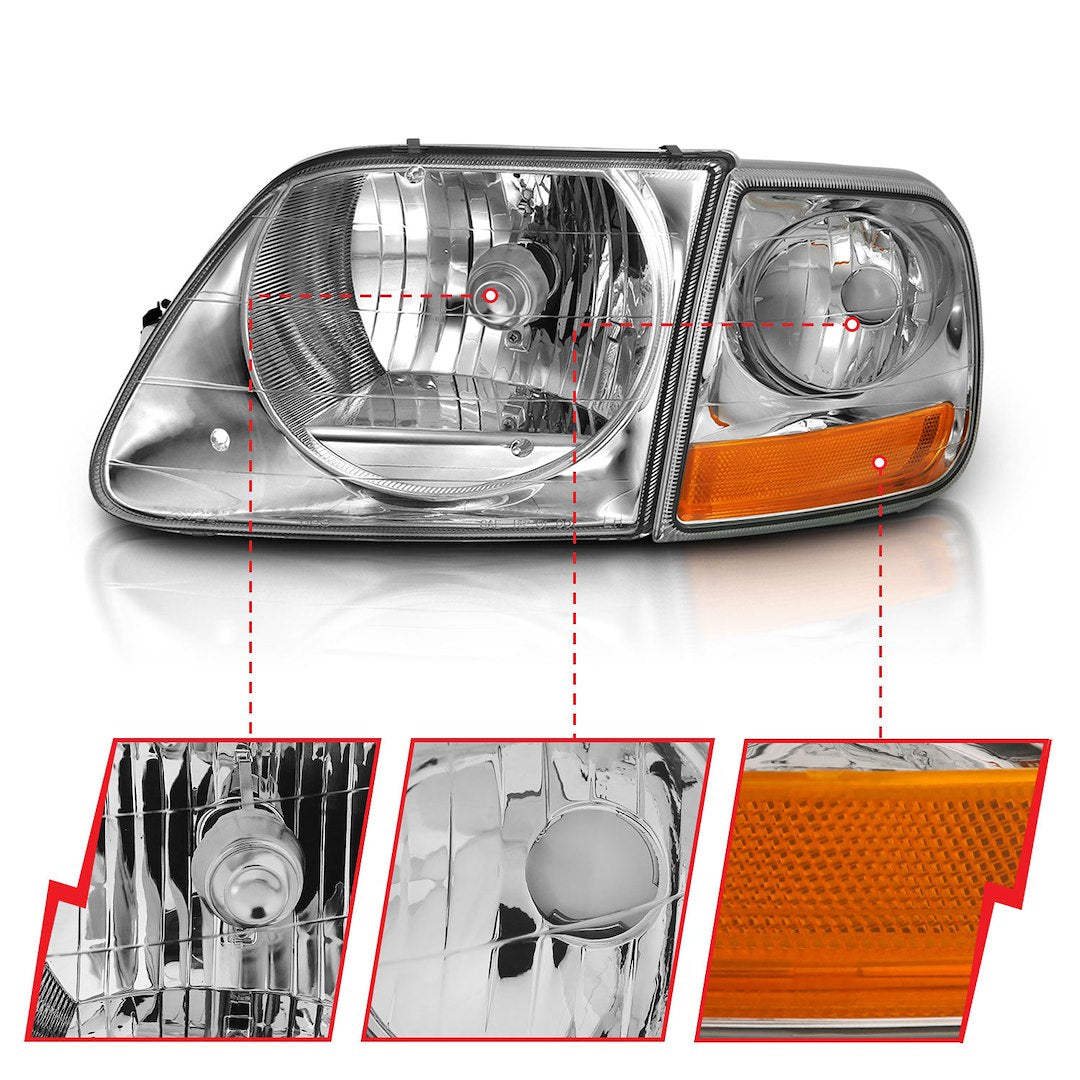 ANZO USA 111438 Clear Halogen Headlight Pair - image 2