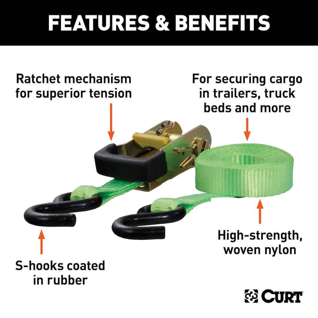 CURT Tie Down Strap - Cargo, 16 ft – 83027