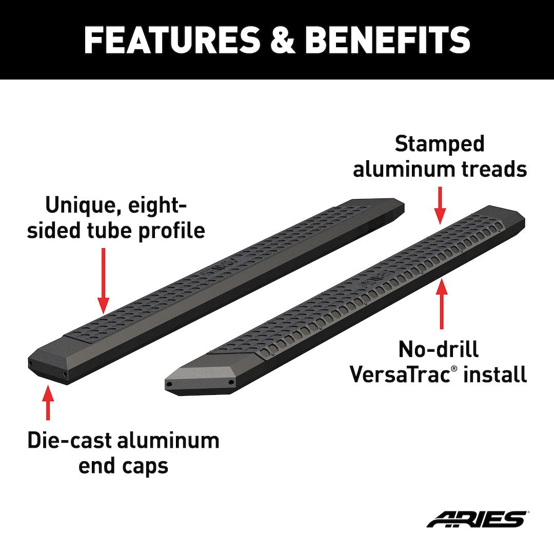 Aries 2055985 85-Inch AdvantEDGE Black Aluminum Side Bar - image 3
