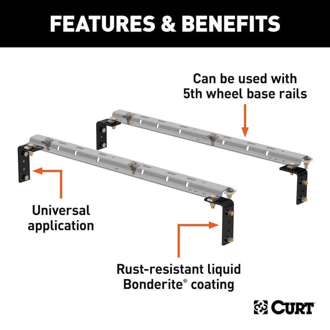 CURT Universal 5th-Wheel Base Rail Brackets – 16101