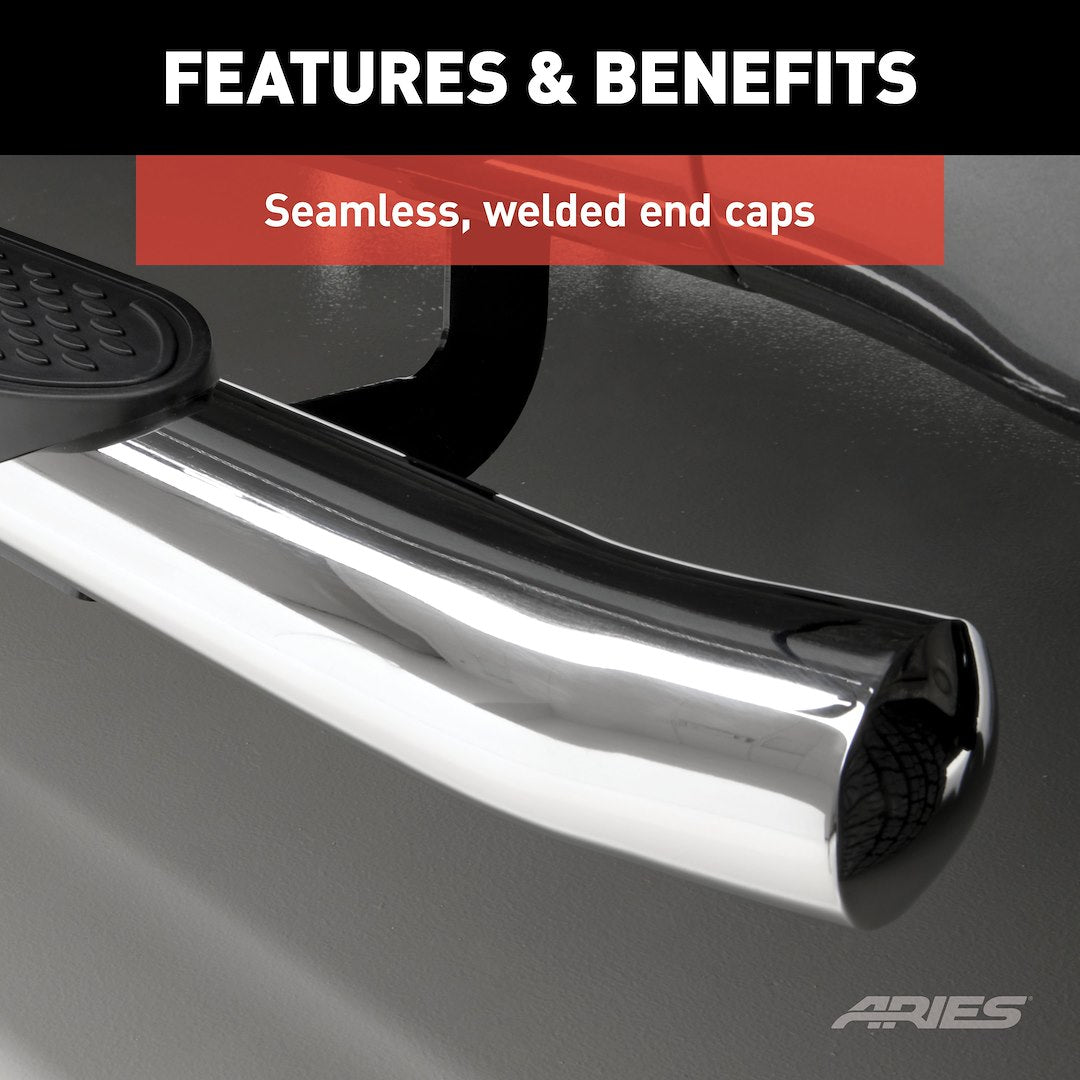 Aries S225045-2 Ram 1500 Crew Cab Polished Oval Side Steps - image 7
